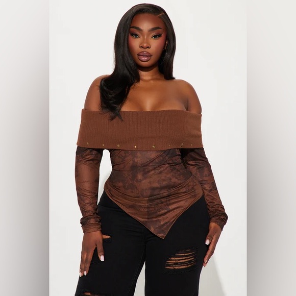 FASHION NOVA Say Less Off Shoulder Top - Chocolate
Size: 3X - Picture 4 of 7